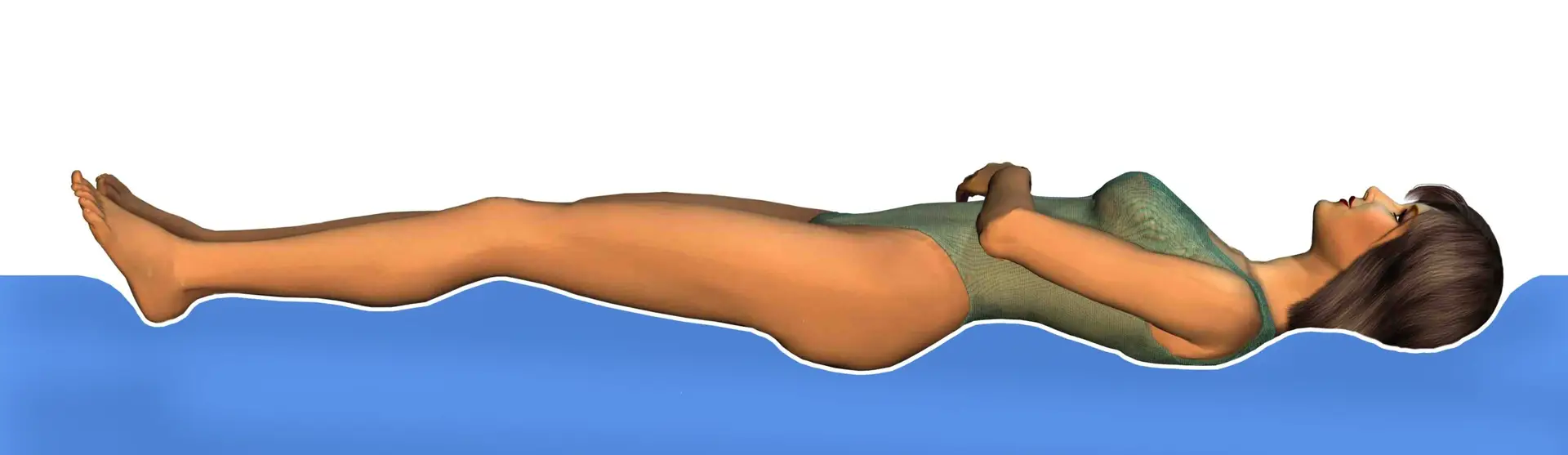 Illustration der Körperanpassung einer Wassermatratze